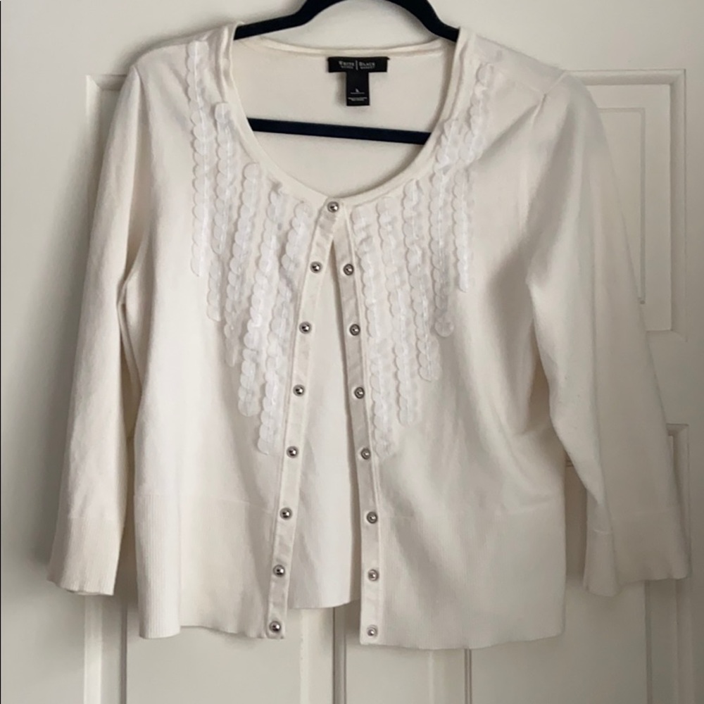WHBM White Cardigan